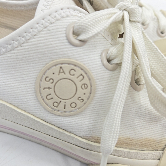 Acne‎ Studios Sneakers Brady Cream Cotton Canvas - Picture 2 of 15